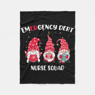 Emergency Room Department Er Christmas Gnomes Nurs Fleece Blanket