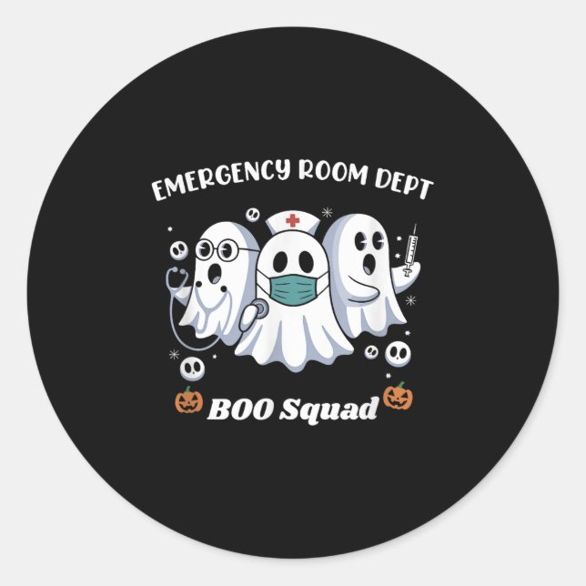 Emergency Room Department Er Dept Halloween Crew B Classic Round Sticker (Front)