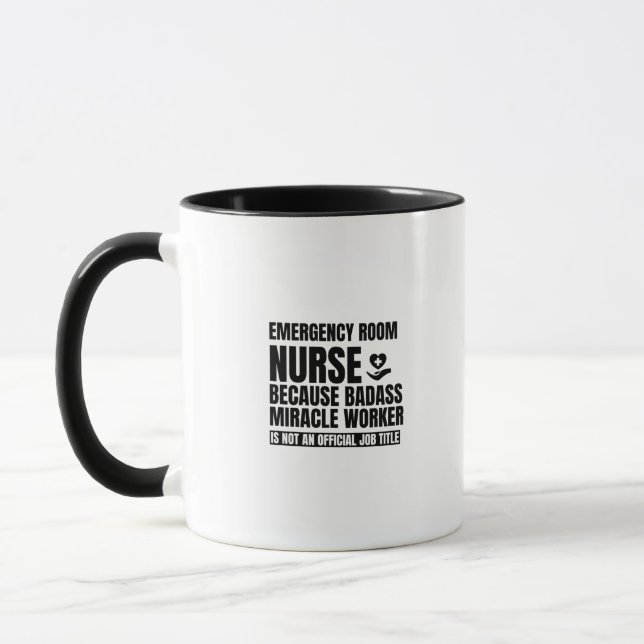 Emergency room nurse because badass miracle worker mug (Left)