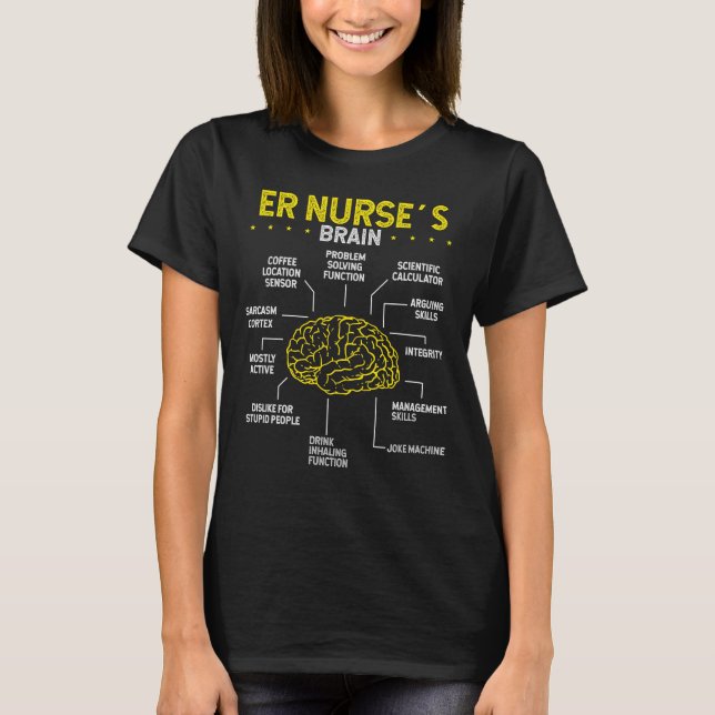 Emergency Room Nurse Essentials Funny ER Nurse T-Shirt (Front)