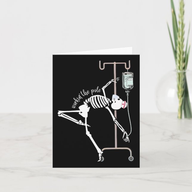 Emergency Room Nurse Rn Funny Icu Skeleton Nurse  Card (Front)