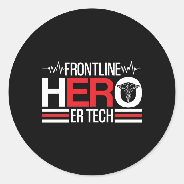 Emergency Room Technician Er Tech Hero Classic Round Sticker (Front)