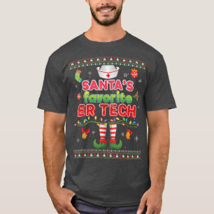 Emergency Room Technician Santa's Favorite ER Tech T-Shirt