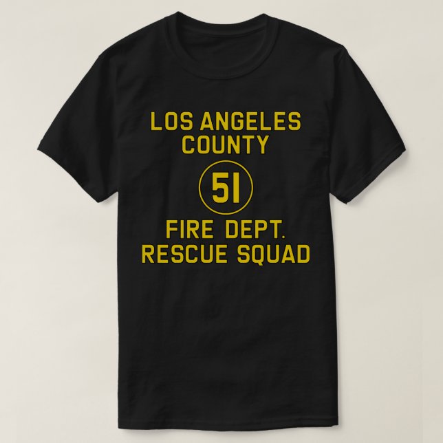Emergency Squad 51 Side of Truck Reproduction Logo T-Shirt (Design Front)