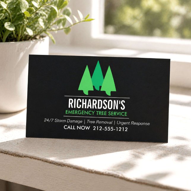 Emergency Tree Service Storm Damage  Business Card (Creator Uploaded)