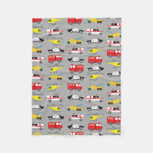 Emergency Vehicles Transportation  Fleece Blanket