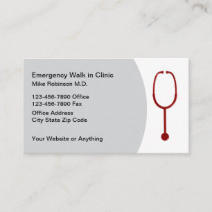 Emergency Walk In Medical Clinic Business Card