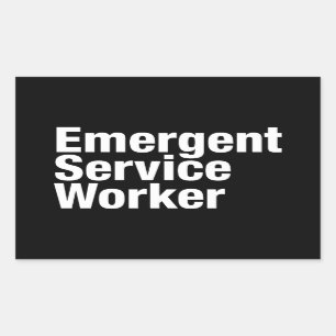 Emergent Service Worker Rectangular Sticker