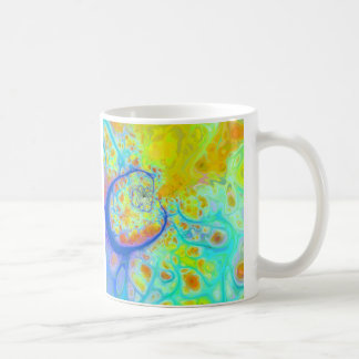Emerging Galaxies – Teal & Lime Currents Coffee Mug