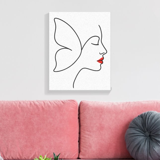 Emerging Wings – Hidden Butterfly Healing Portrait Canvas Print (Insitu(LivingRoom))