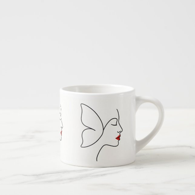 Emerging Wings – Hidden Butterfly Healing Portrait Espresso Cup (Right)