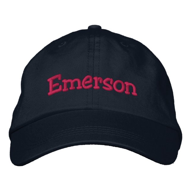 Emerson Embroidered Baseball Cap Navy Hot Pink (Front)