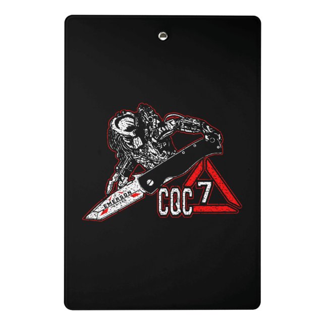 Emerson Knives CQC-7 Predator White Golf Towel Not Mini Clipboard (Back)