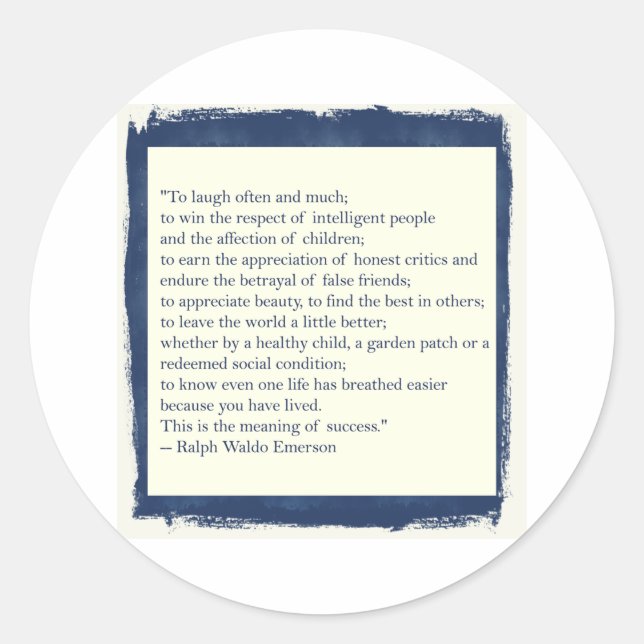 Emerson Quote Classic Round Sticker (Front)