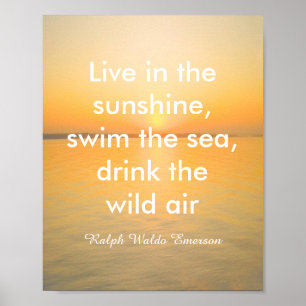 Emerson quote ocean sunrise photograph wall art