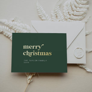 EMERY Green Foil Retro Fun Simple Merry Christmas