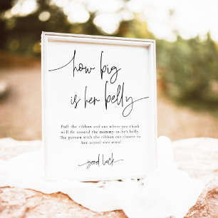 EMERY How Big Is Her Belly Baby Shower Game Poster