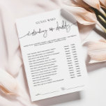 EMERY Whimsi Mummy or Daddy Baby Shower Game Card<br><div class="desc">Create the perfect baby shower with my enchanting collection of Whimsical Calligraphy Black and White Baby Shower Invitations and Decor. Elevate your celebration with elegant monochrome designs featuring intricate calligraphy and minimalist elements. Create unforgettable moments for your special day with this charming ensemble of invitations and decor, perfect for welcoming...</div>