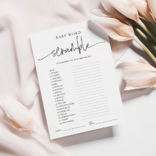 EMERY Whimsi Word Scramble Baby Shower Game Card