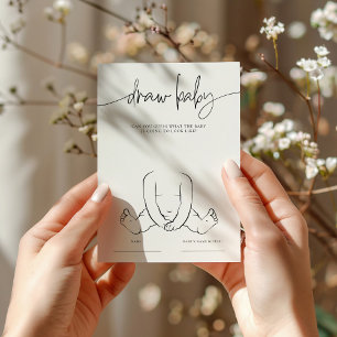 EMERY Whimsical Draw the Baby Shower Game Card