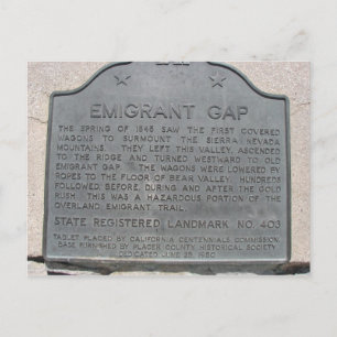 Emigrant Gap History Sign Postcard