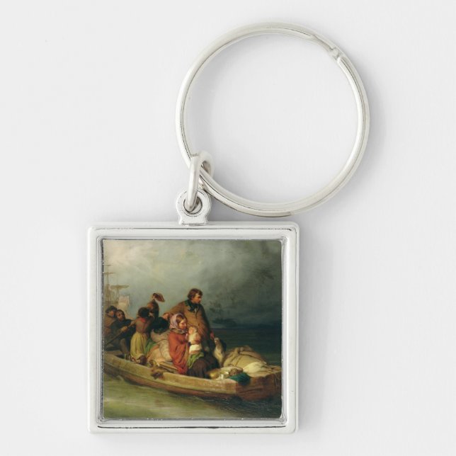 Emigrant passengers on board, 1851 key ring (Front)