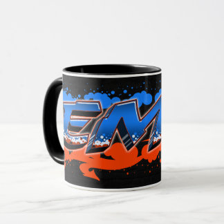 Emil First Name Name Graffiti blue orange cup