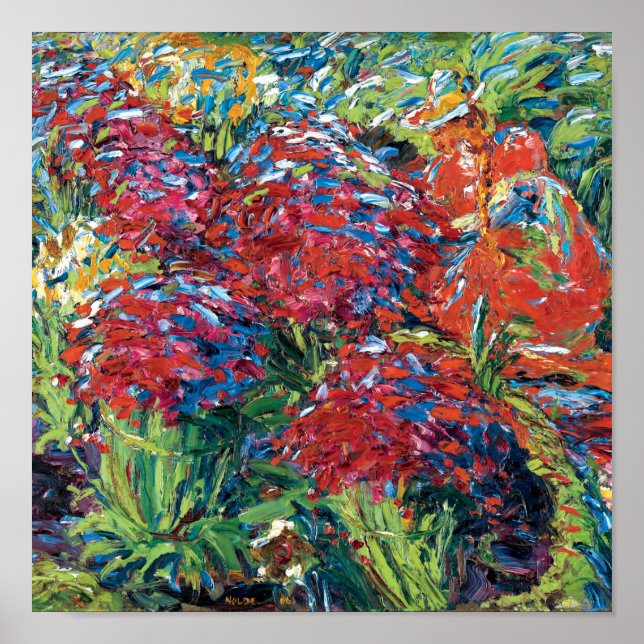 Emil Nolde Red Flowers Expressionism Fine Art Poster (Front)