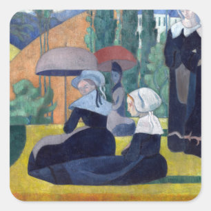 Emile Bernard Breton Women with Umbrellas Square Sticker