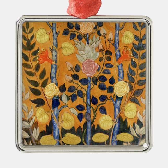 Emile Bernard painting,  Roses, Metal Tree Decoration (Front)