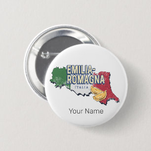 Emilia Romagna Flag Italy Retro Region Map Vintage 6 Cm Round Badge