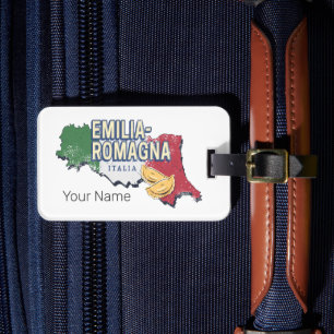 Emilia Romagna Flag Italy Retro Region Map Vintage Luggage Tag