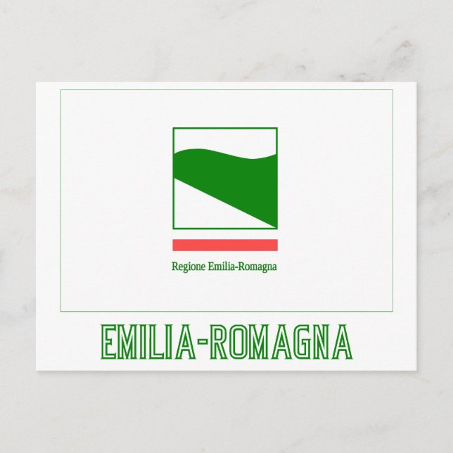 Emilia-Romagna flag with name Postcard (Front)
