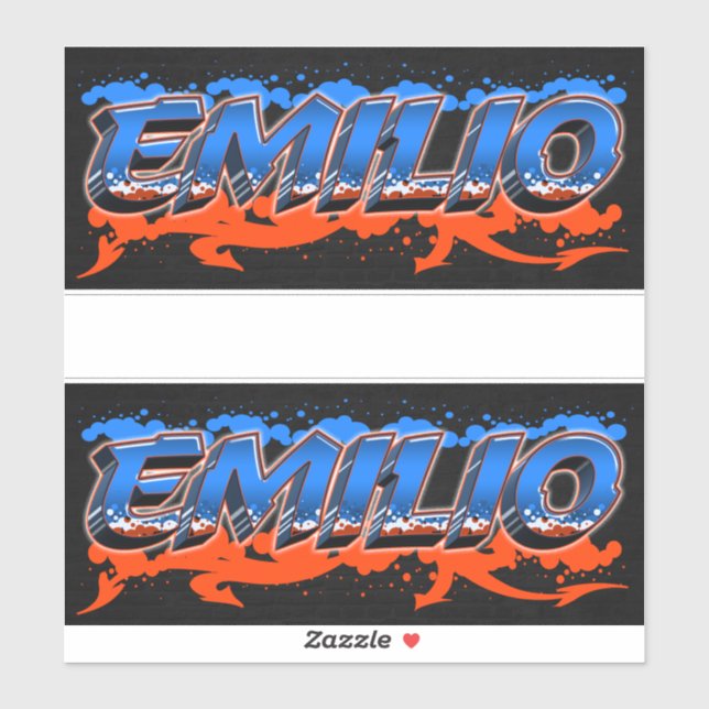 Emilio First Name Graffiti Sticker (Sheet)