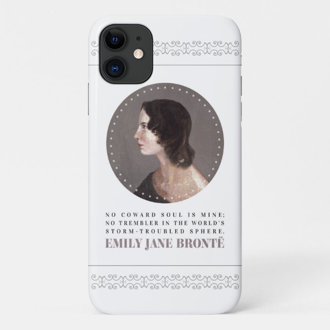 Emily Bronte Portrait and Quote - No Coward Soul Case-Mate iPhone Case (Back)