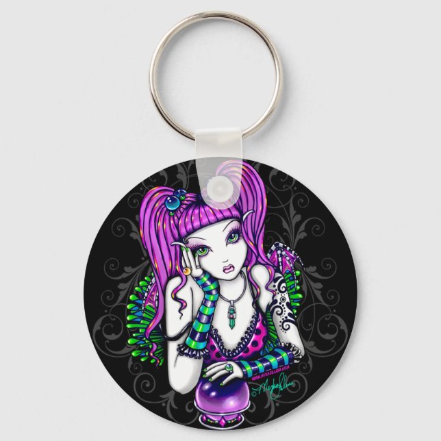 Emily Crystal Ball Rainbow Fairy Keychain (Front)