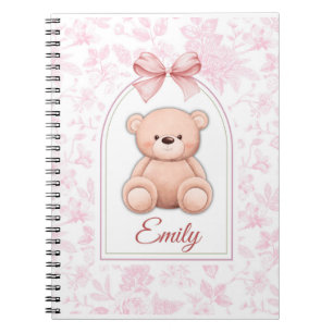 Emily   Custom Pink Teddy Bear Nursery Design  Notebook
