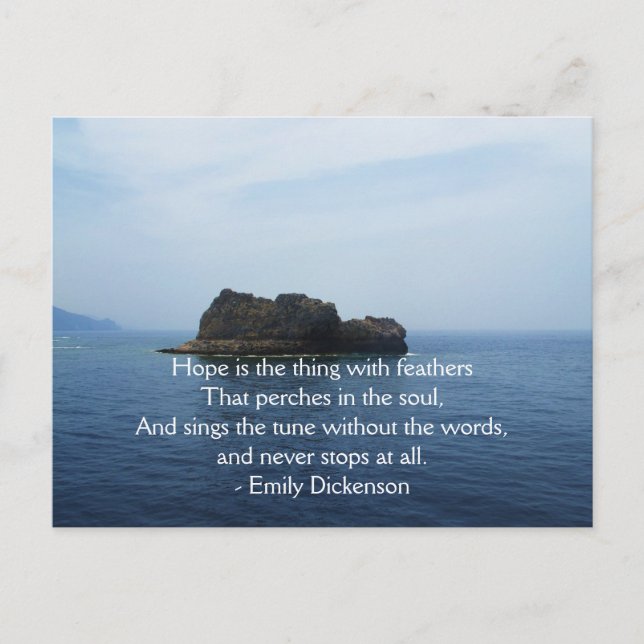 Emily Dickenson Inspirational  QUOTE for Healing Postcard (Front)