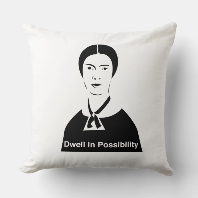 Emily Dickinson Dwell in Possibility Pillow (Front)