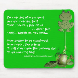 Emily Dickinson, Frog with Pot Mousepad