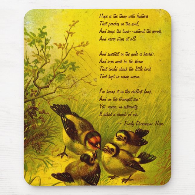 Emily Dickinson "Hope" Poem Mouse Pad (Front)
