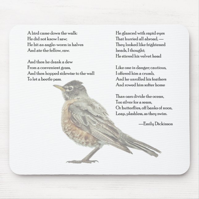 Emily Dickinson In the Garden Poem Mouse Pad (Front)