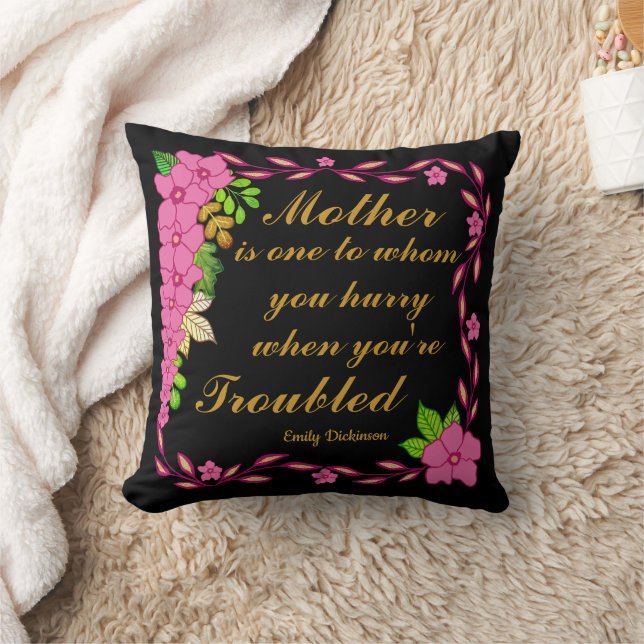 Emily Dickinson quote about Mother Cushion (Blanket)
