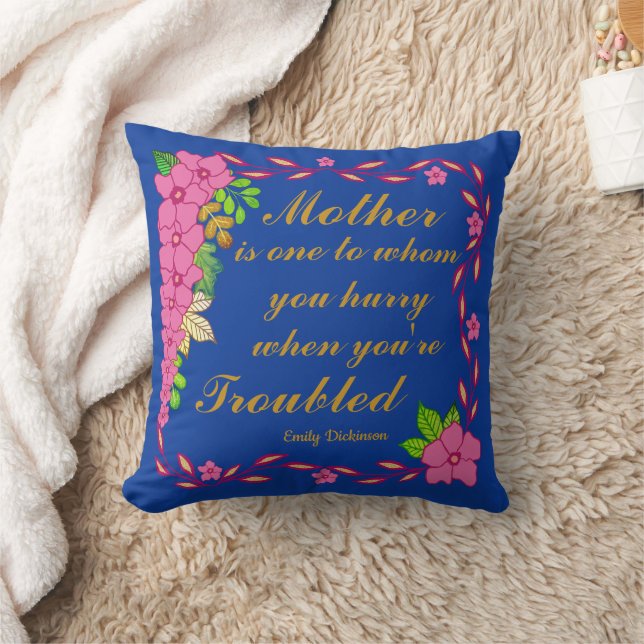 Emily Dickinson quote about Mother Cushion (Blanket)