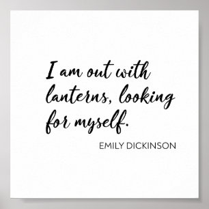Emily Dickinson Quote Minimalist Script Typography Poster