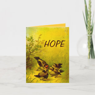 Emily Dickinson Vintage Painted Sparrows Note Card