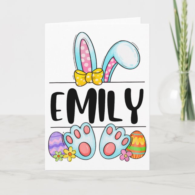 Emily Easter Bunny  Card (Front)