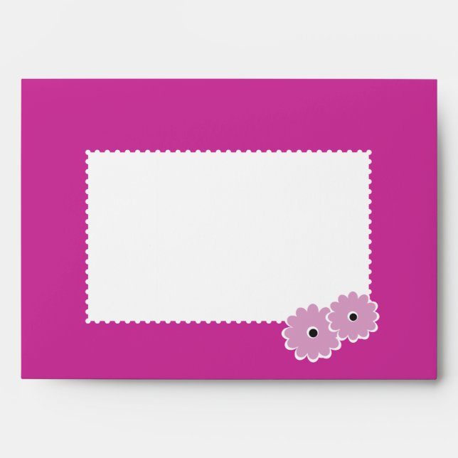 Emily Hot Pink Daisies Envelope (Front)