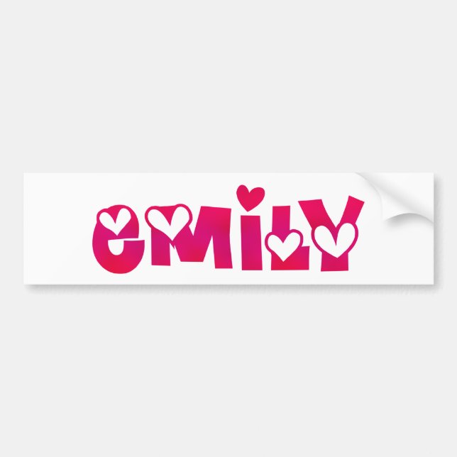 Emily in Hearts Bumper Sticker (Front)