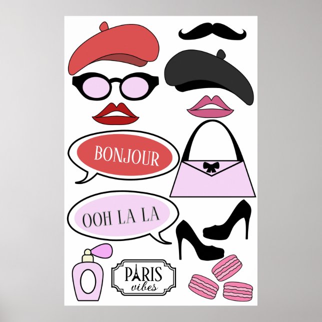 Emily in Paris theme photo booth props Poster (Front)